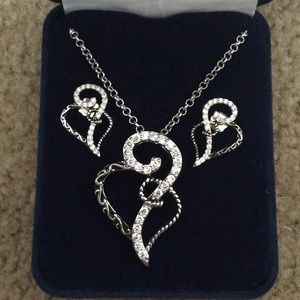 Montana silversmith heart necklace/earring set